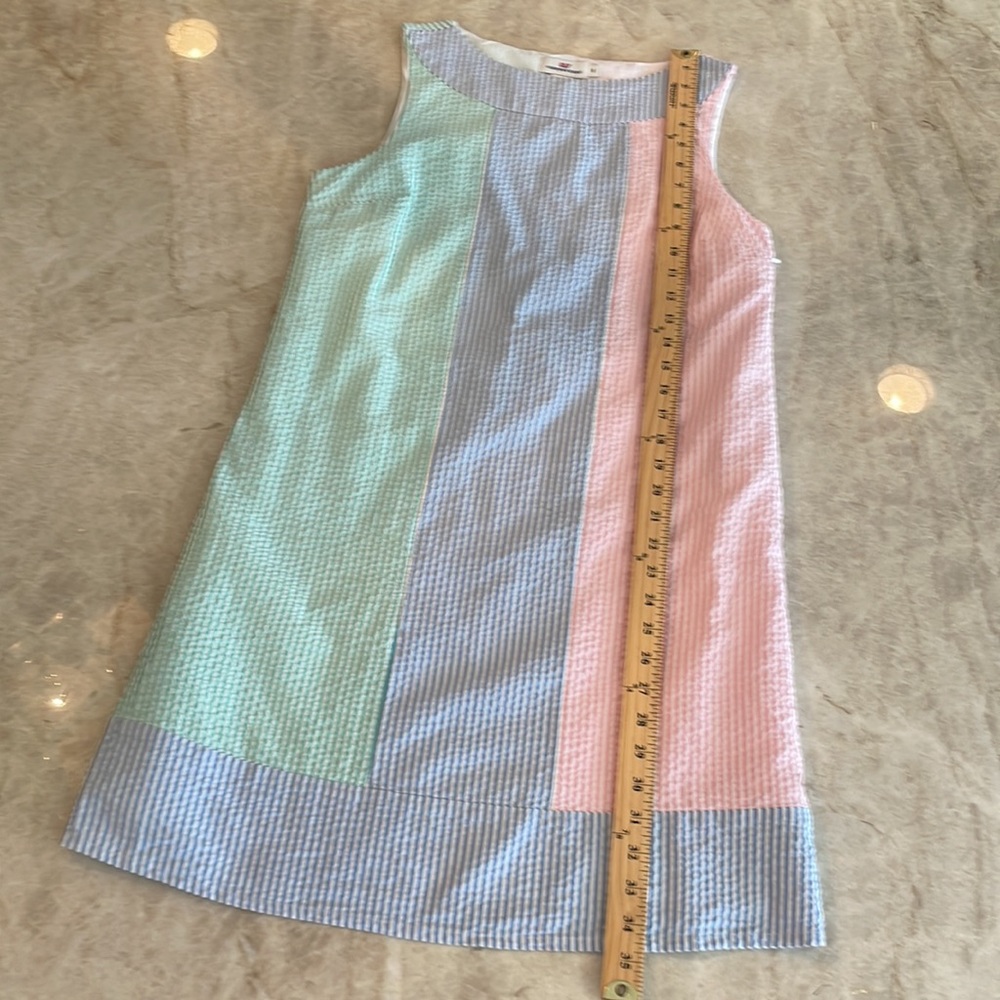 Vineyard Vines Pastel Stripe Seersucker Shift Dress - Mint, Blue, Pink - Picture 6 of 13